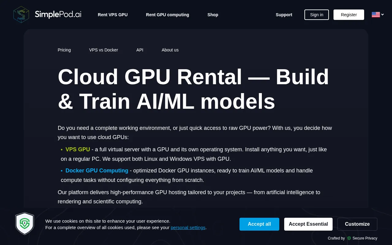 Simplepod — preview screenshot
