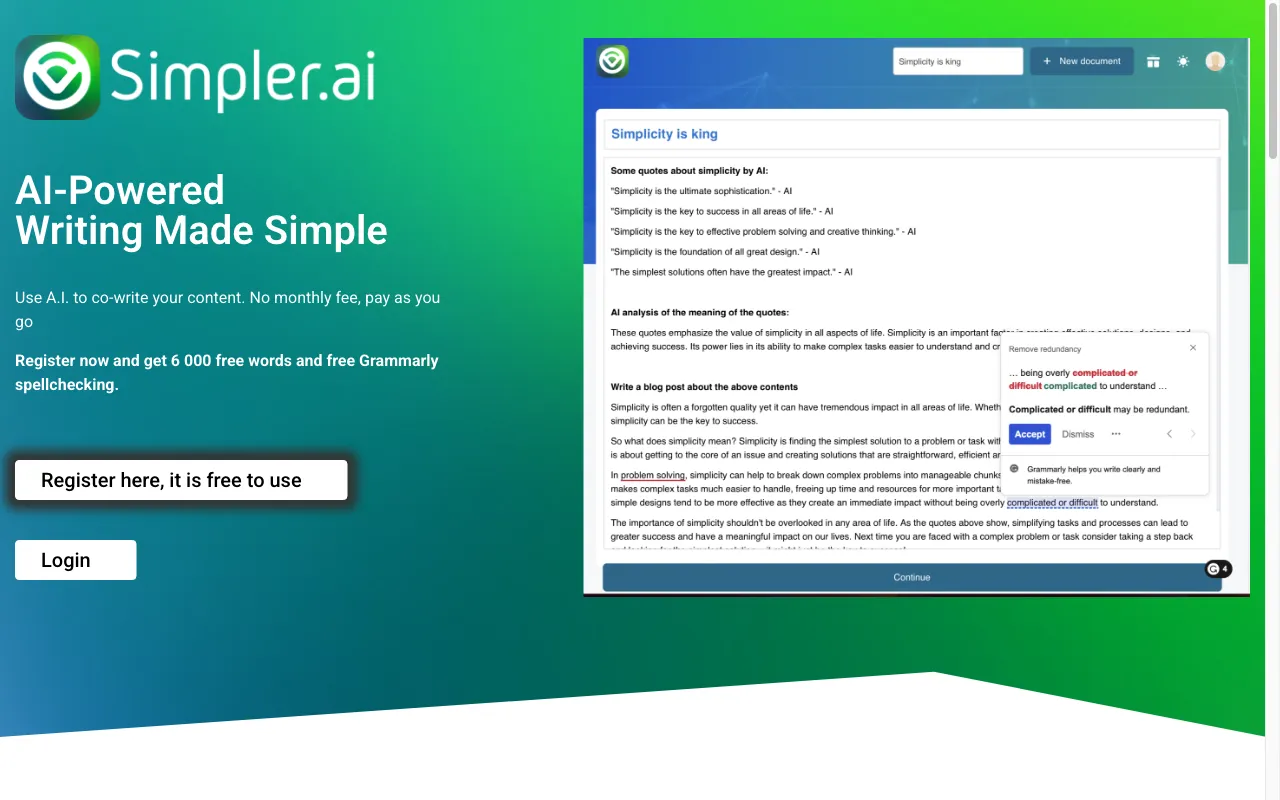 Simpler.ai — preview screenshot