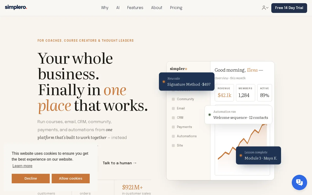 Simplero — preview screenshot