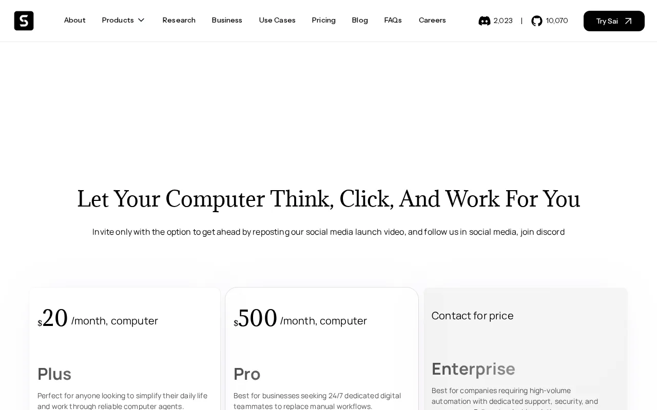 Simular — pricing page