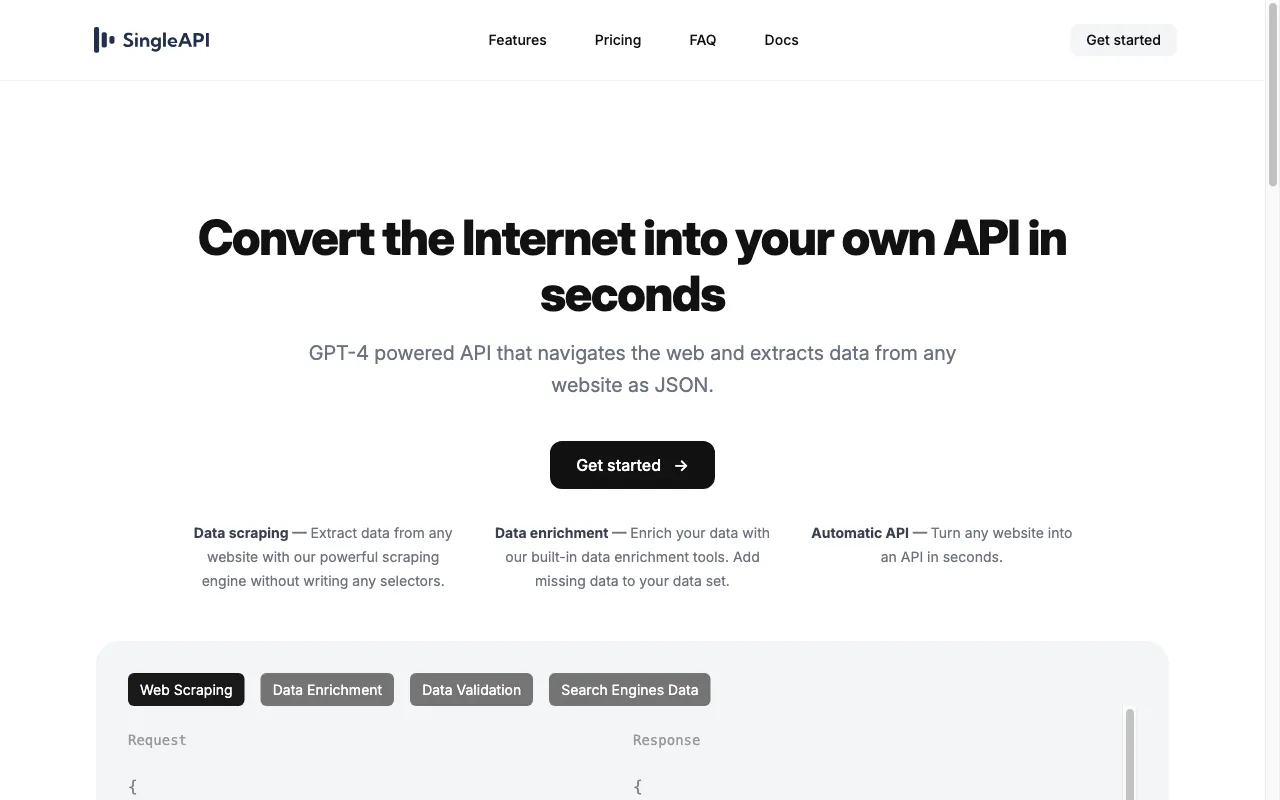 SingleAPI — preview screenshot