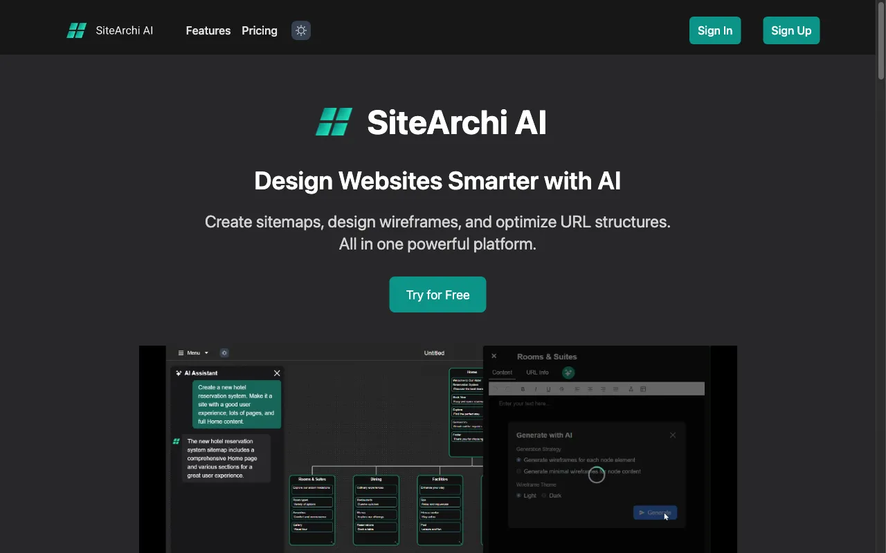 SiteArchi AI — preview screenshot