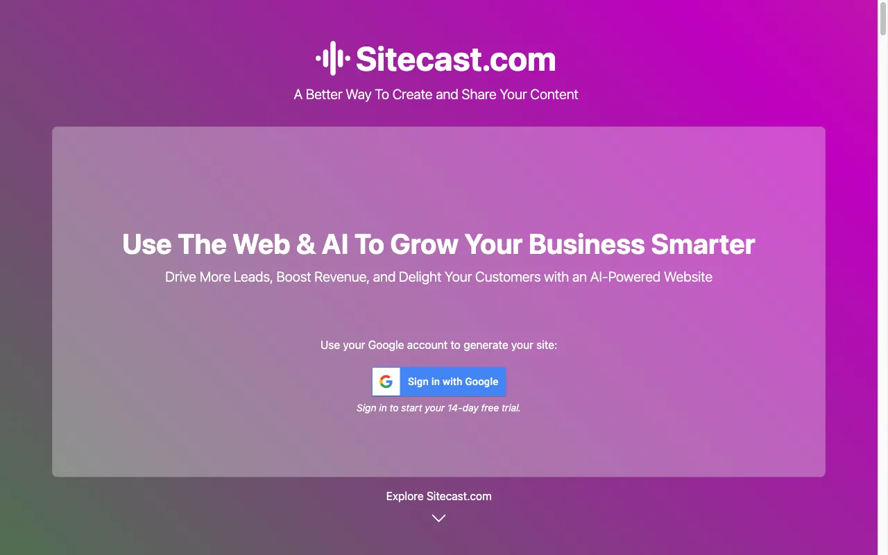 sitecast.com — preview screenshot