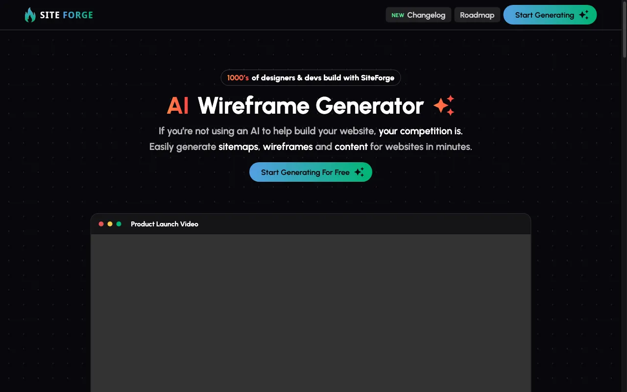 SiteForge — preview screenshot