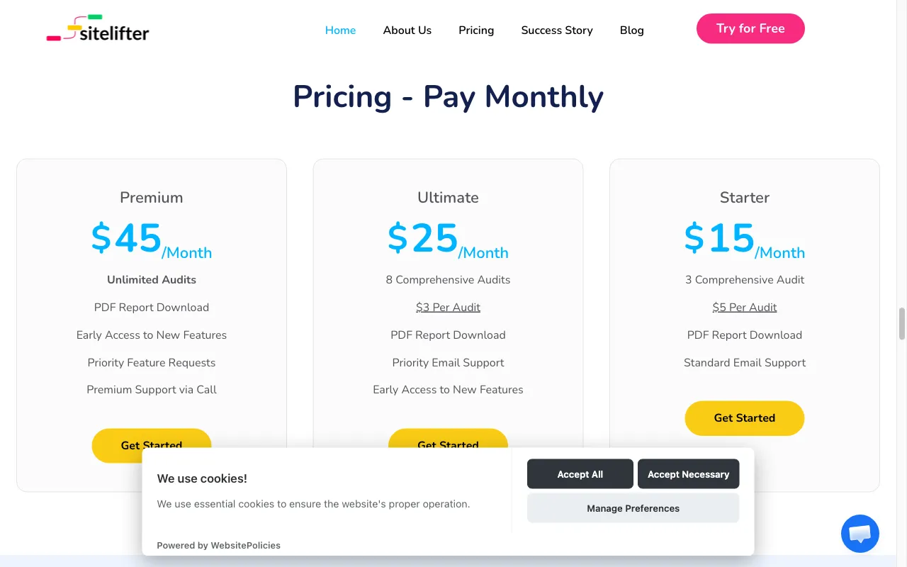 sitelifter.com — pricing page