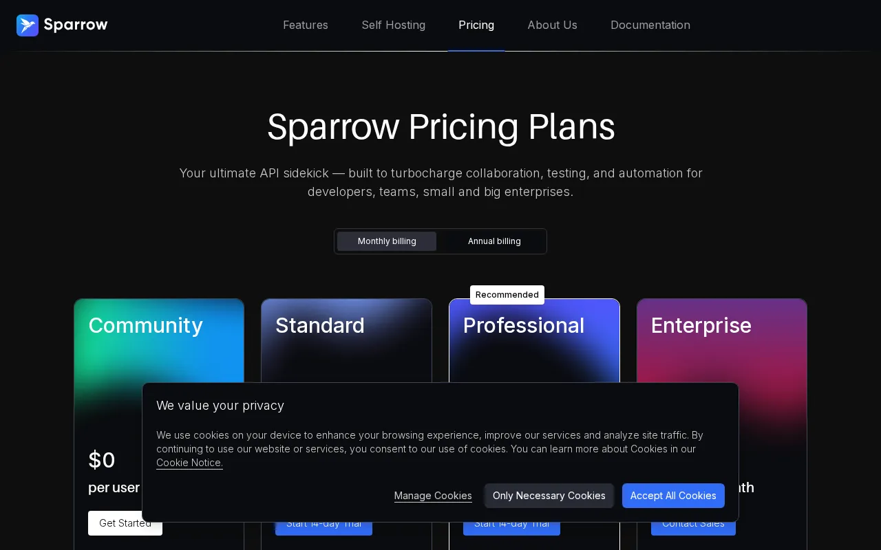 SiteName — pricing page