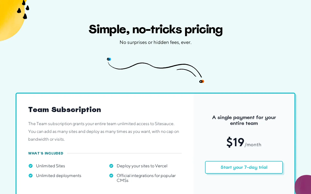 Sitesauce — pricing page