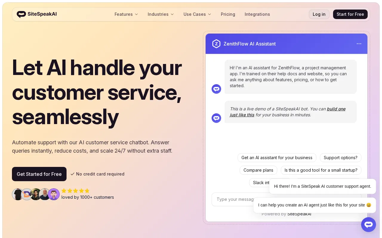 SiteSpeakAI — preview screenshot