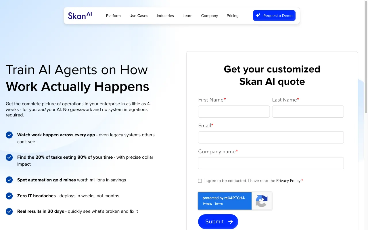 Skan.ai — pricing page