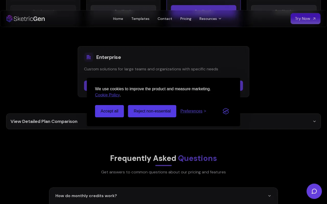 Sketricgen — pricing page