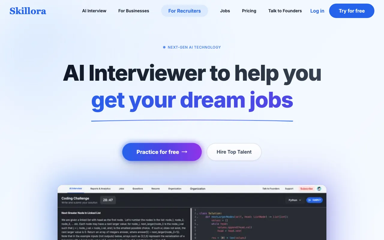 Skillora — preview screenshot