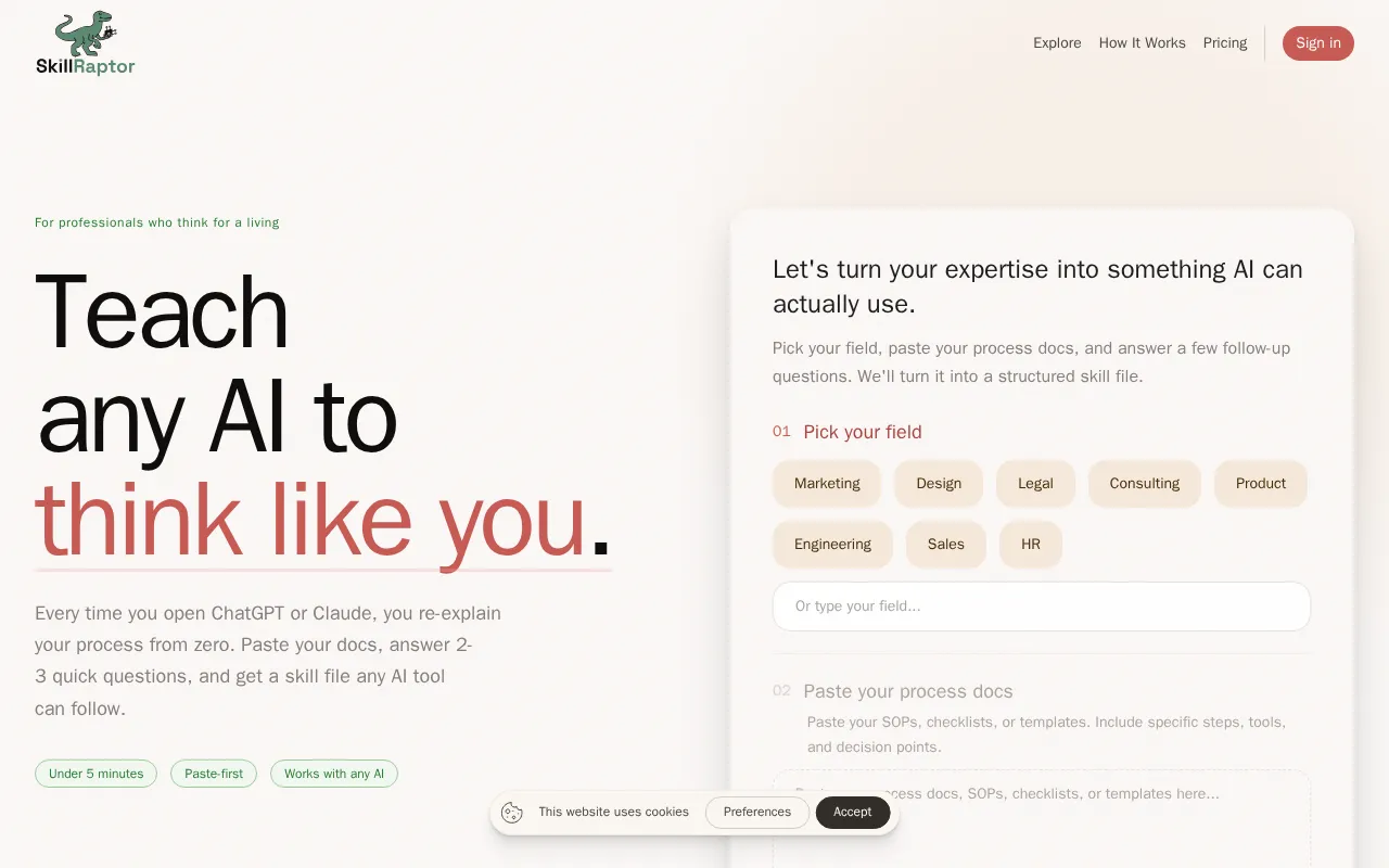 SkillRaptor — preview screenshot