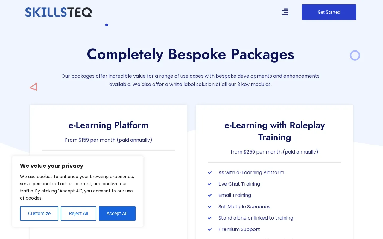 SkillsTeq — pricing page