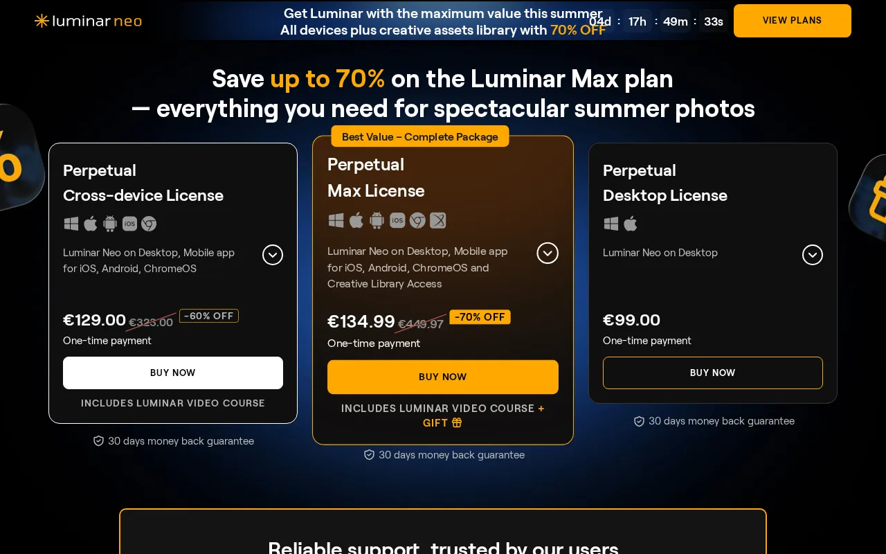 Skylum — pricing page