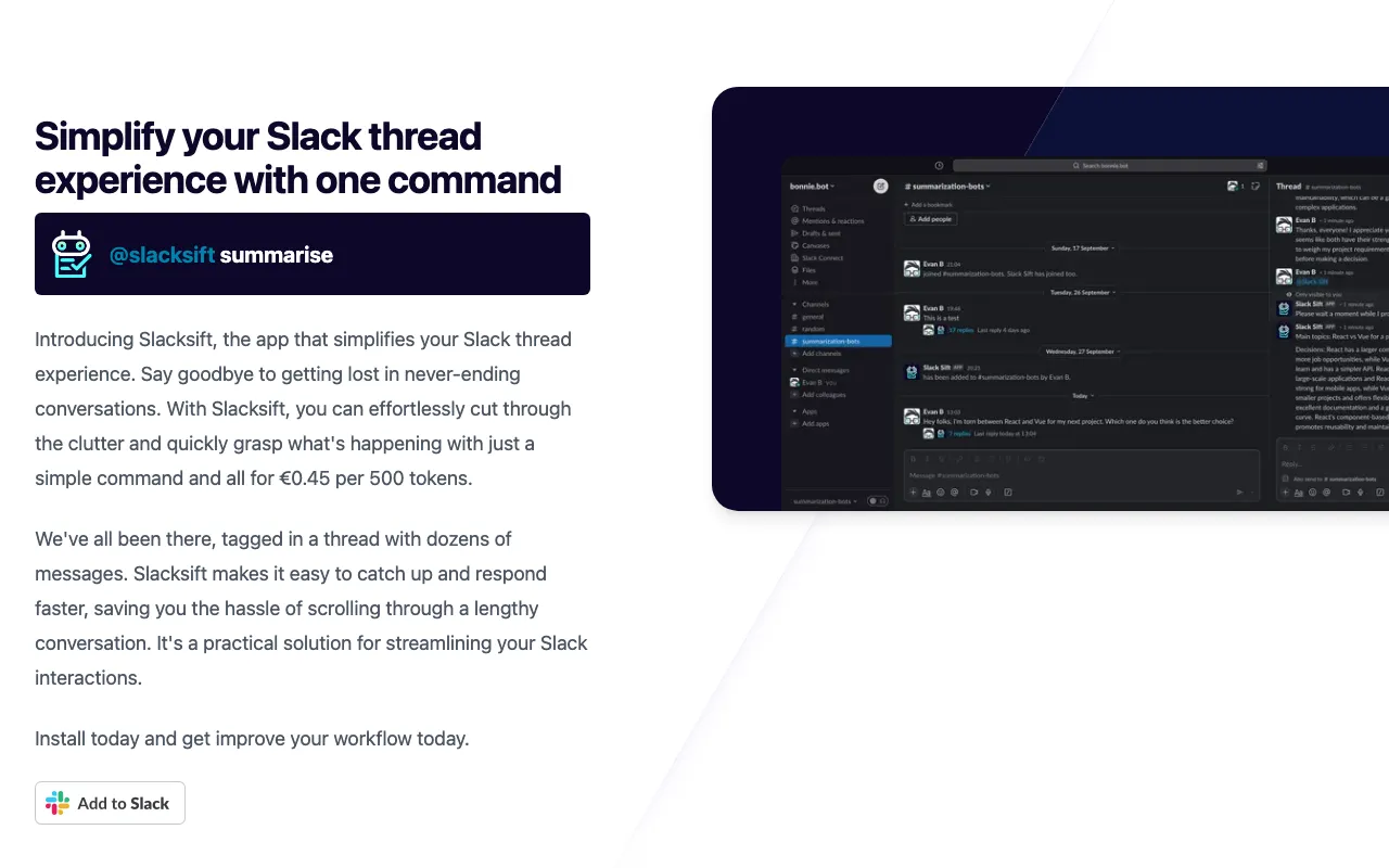 Slacksift — preview screenshot