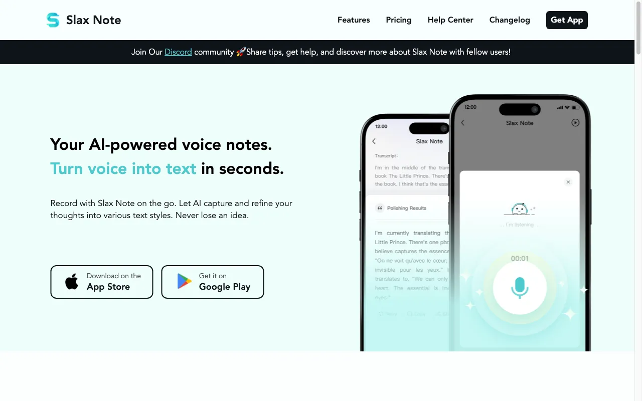 Slax Note — preview screenshot