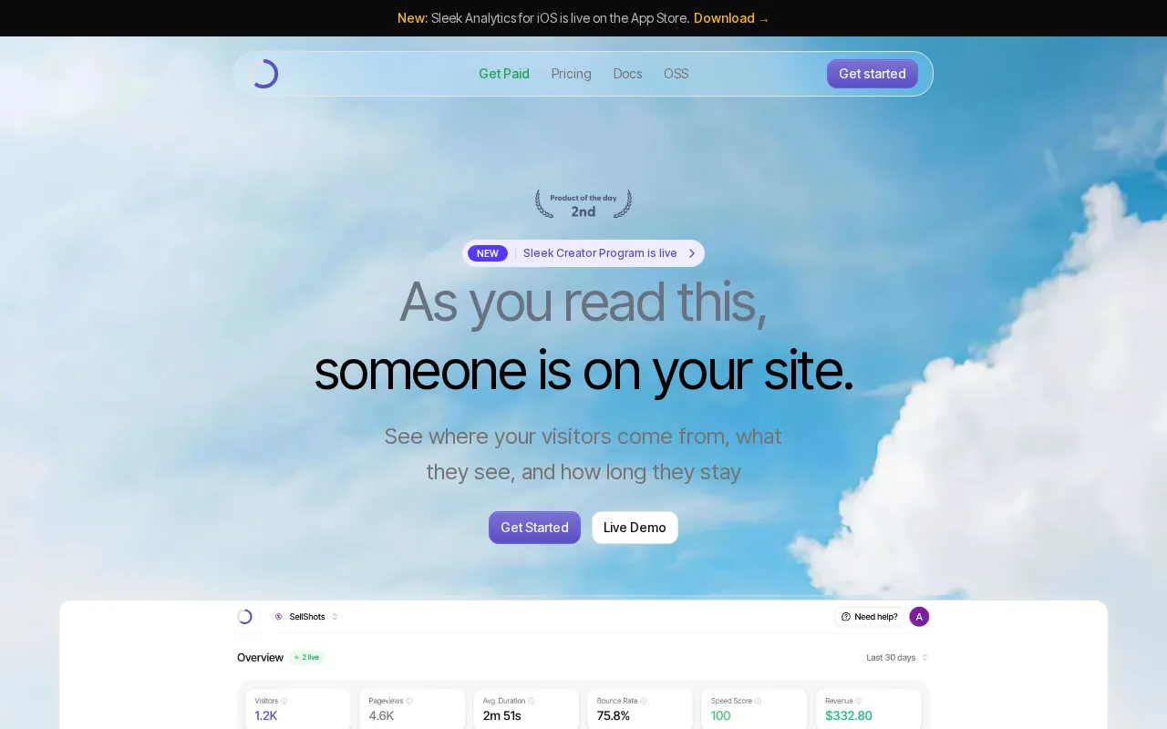 Sleek Analytics — preview screenshot