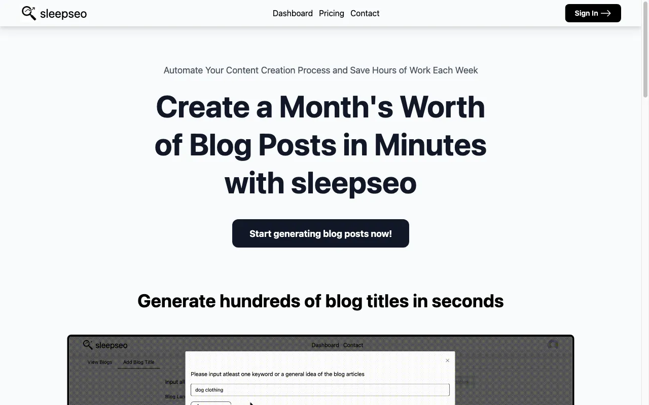 SleepSeo — preview screenshot