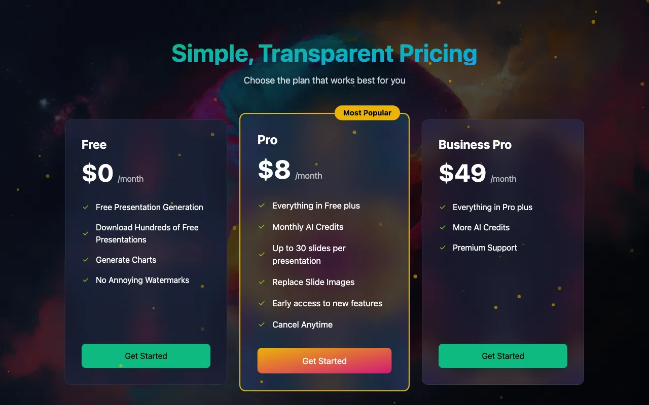 Slider AI — pricing page