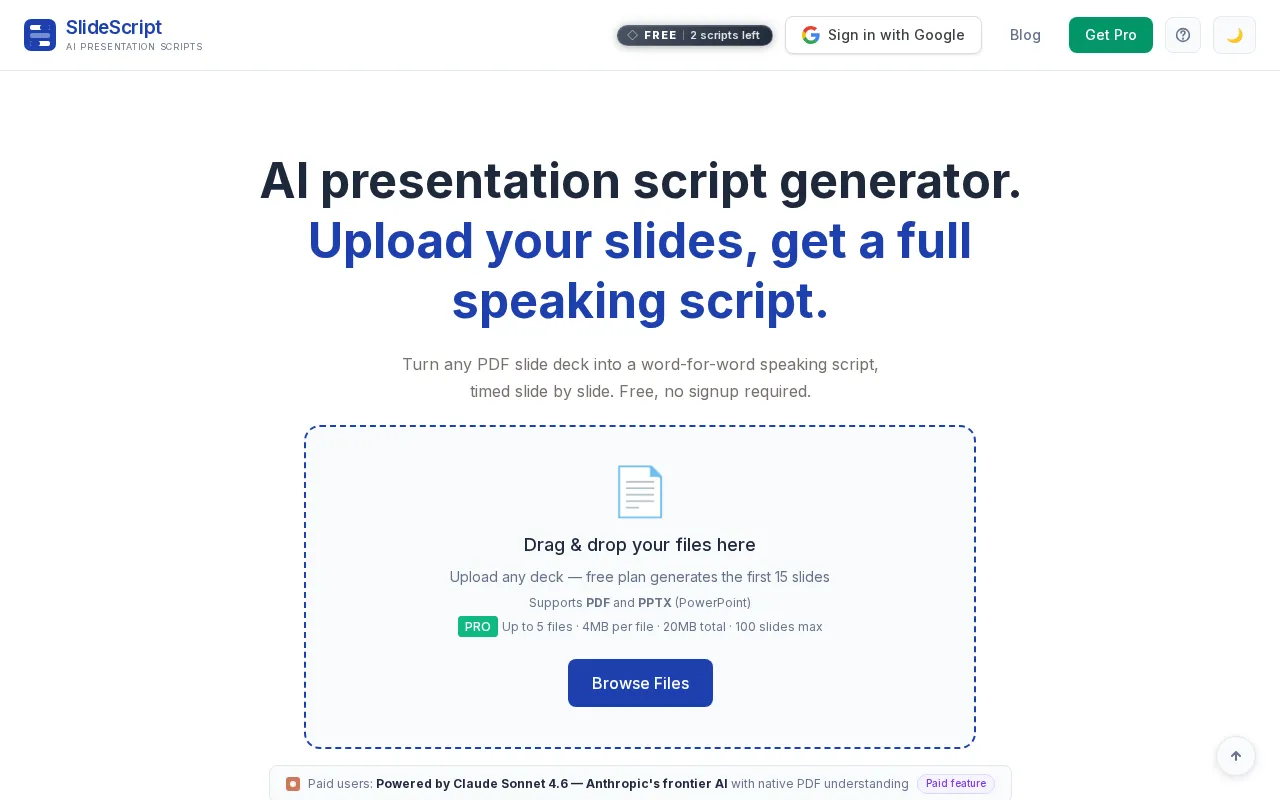 SlideScript — preview screenshot