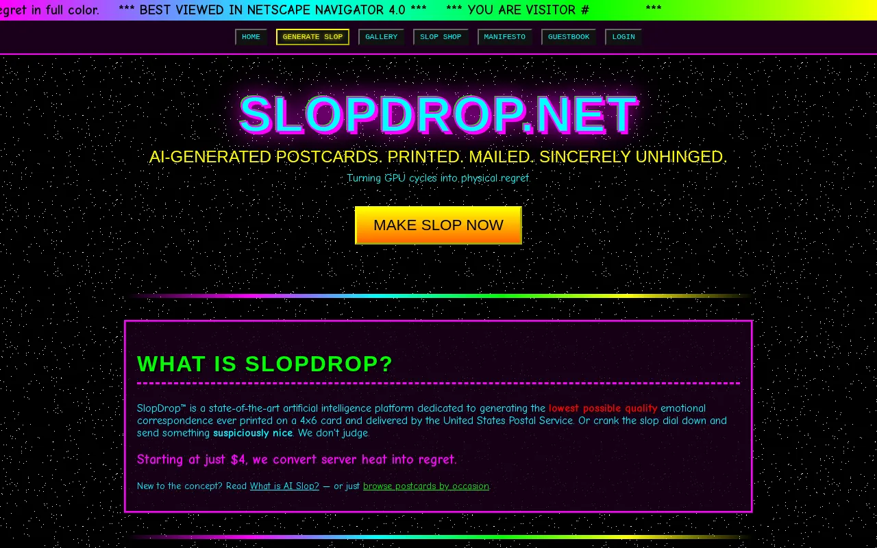 SLOPDROP.NET — preview screenshot