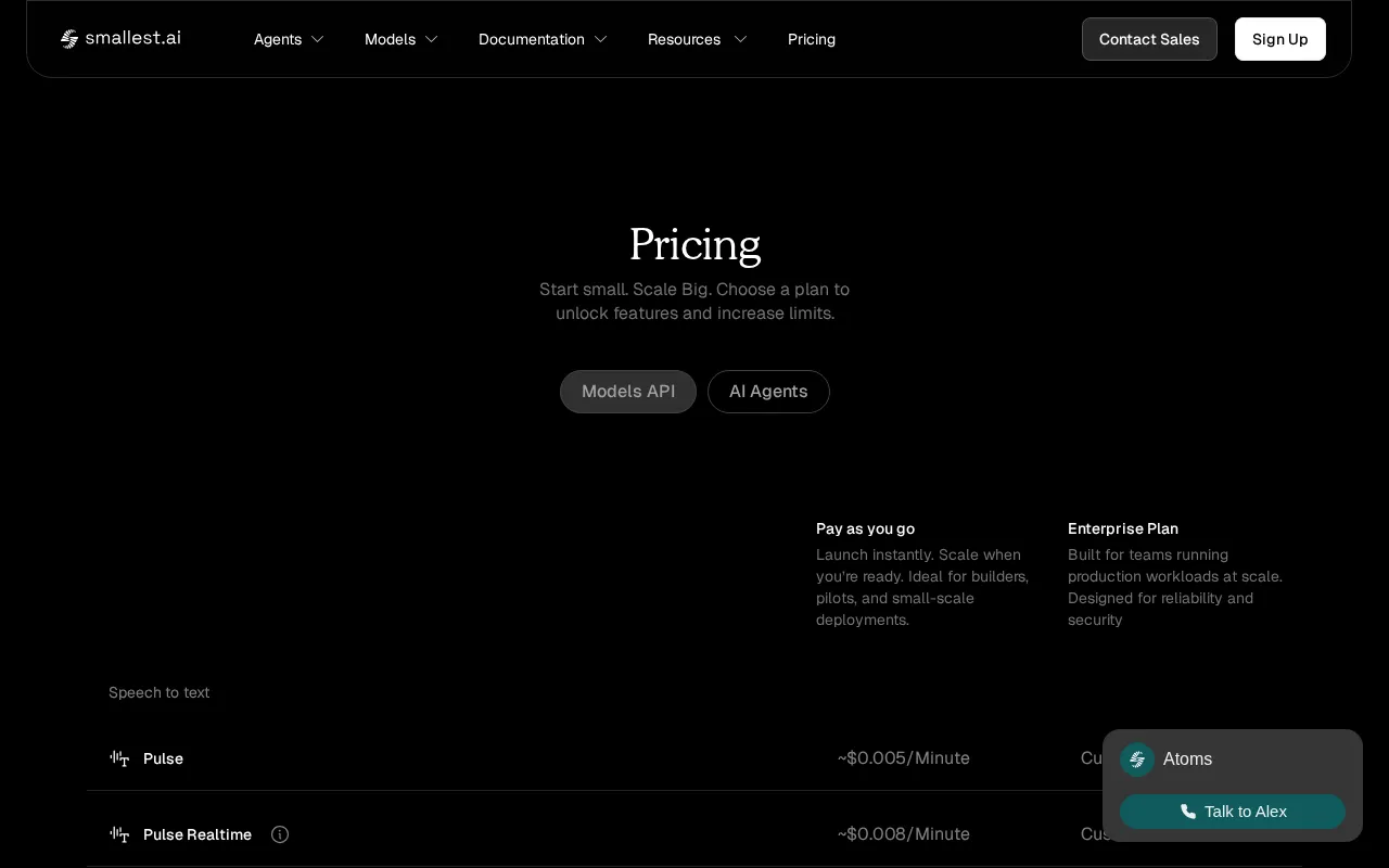 Smallest.ai — pricing page