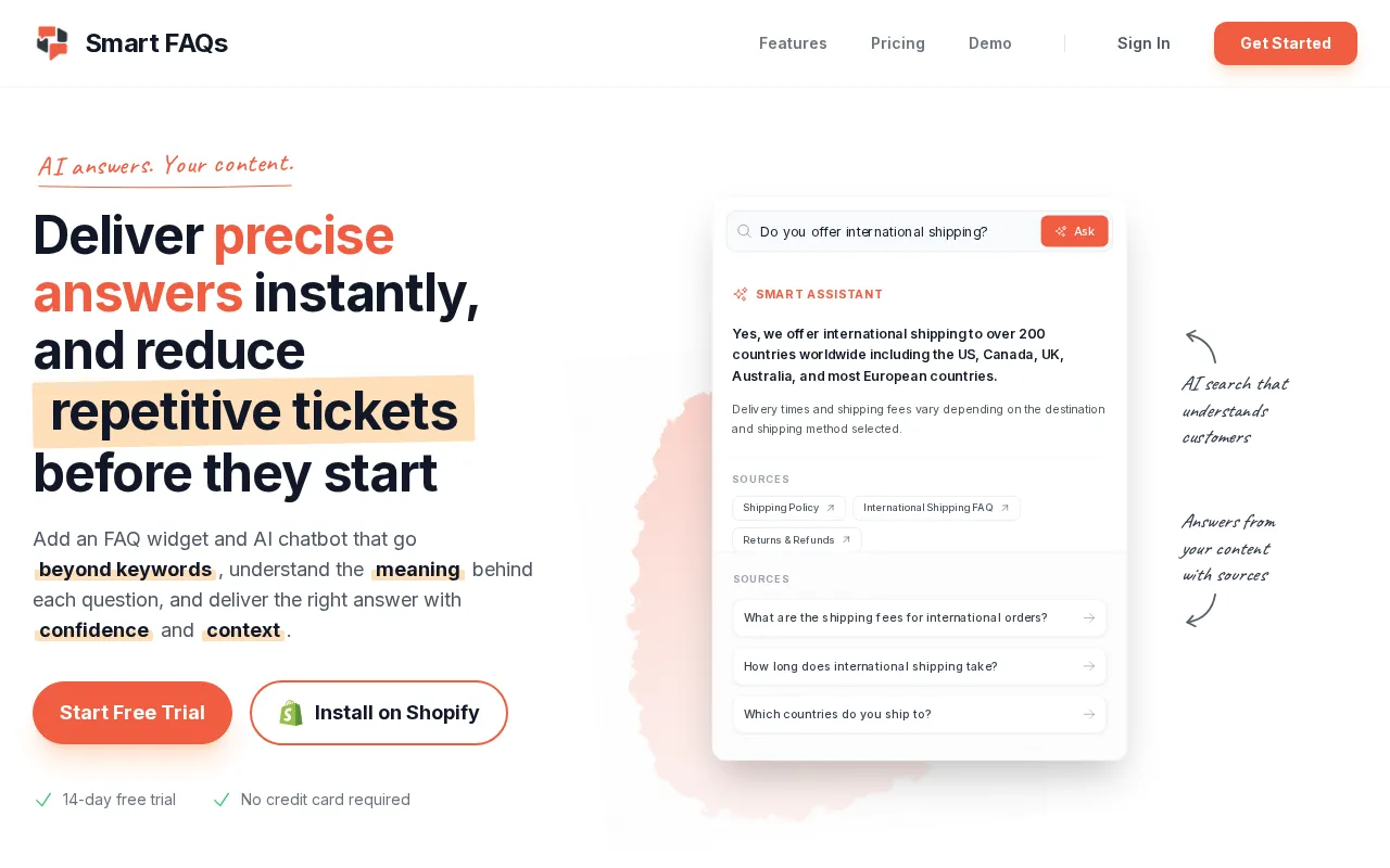 Smart FAQs — preview screenshot