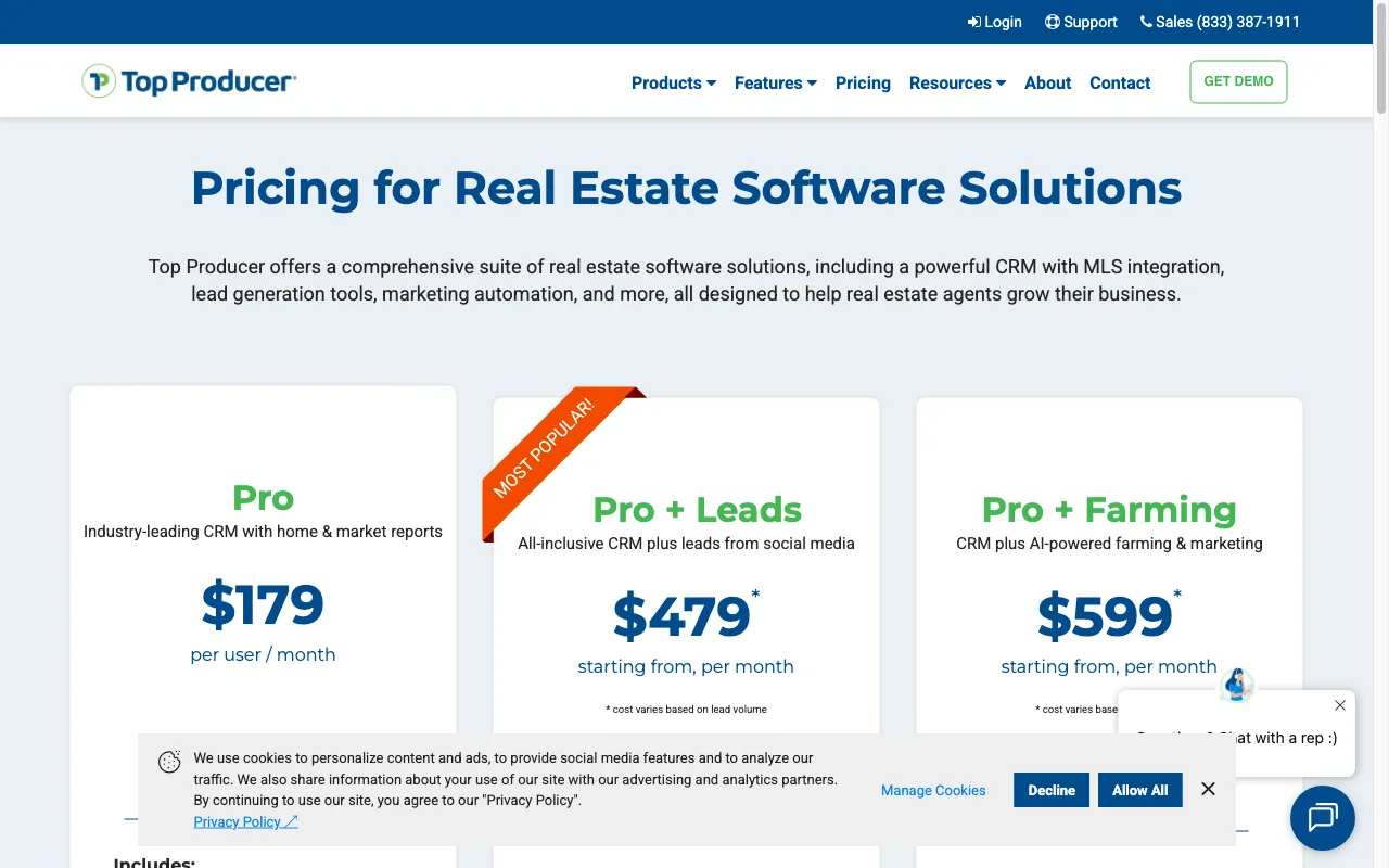 Top Producer — pricing page