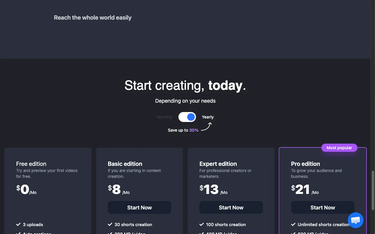 SmartEdit — pricing page