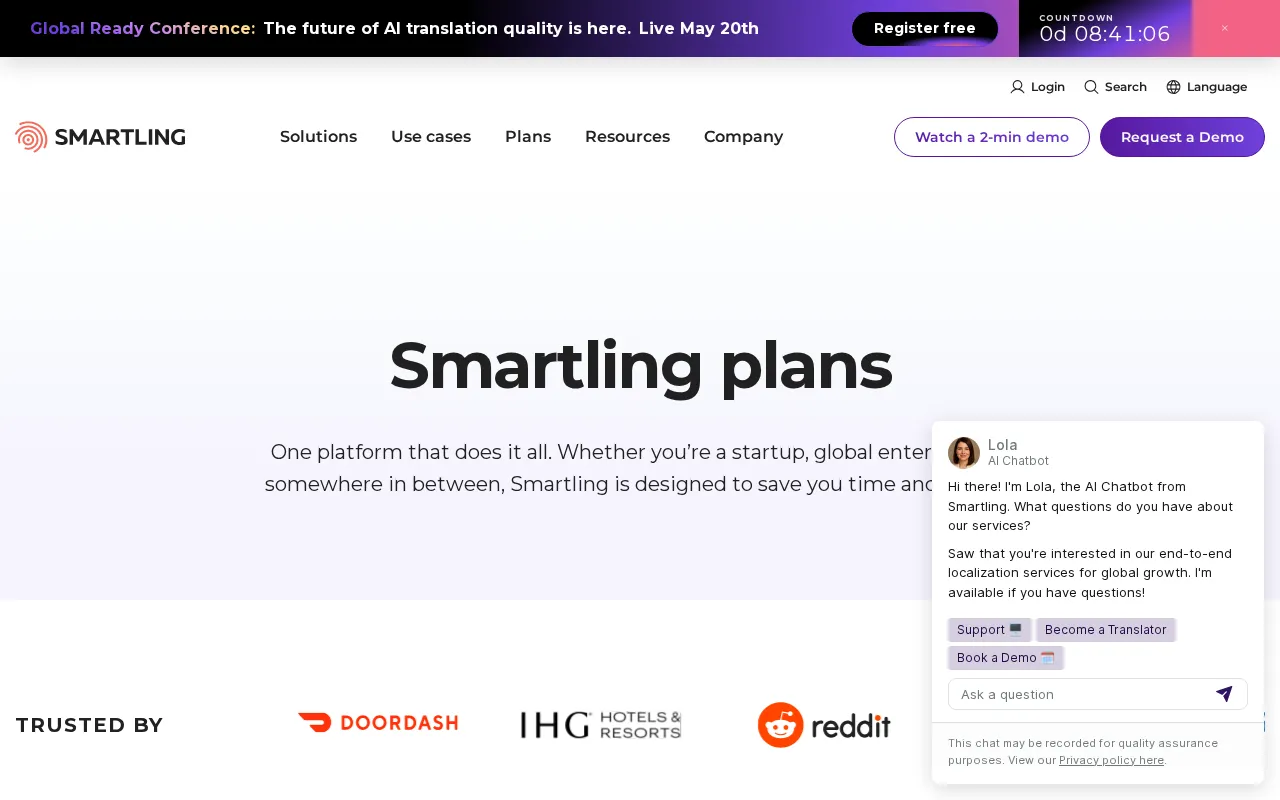 Smartling — pricing page