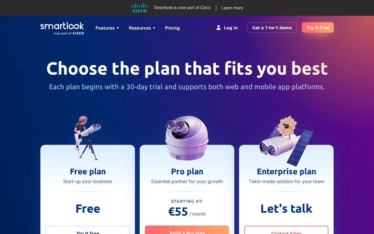 Smartlook — pricing page