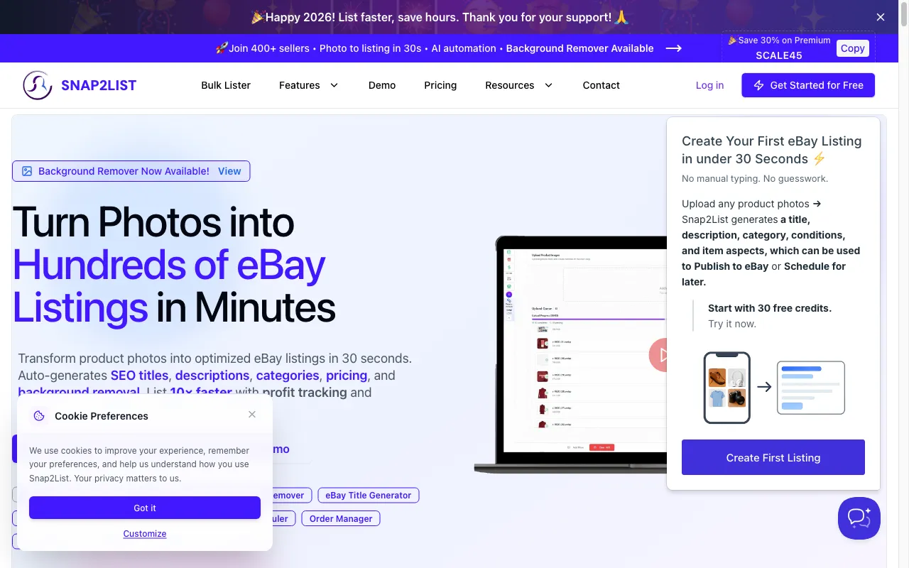 Snap2List — preview screenshot