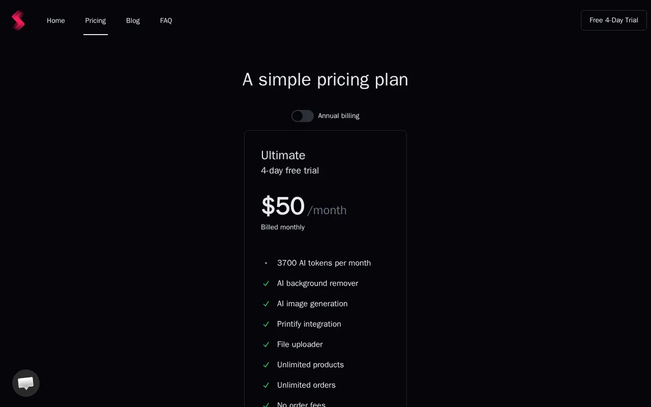 SnapArt — pricing page