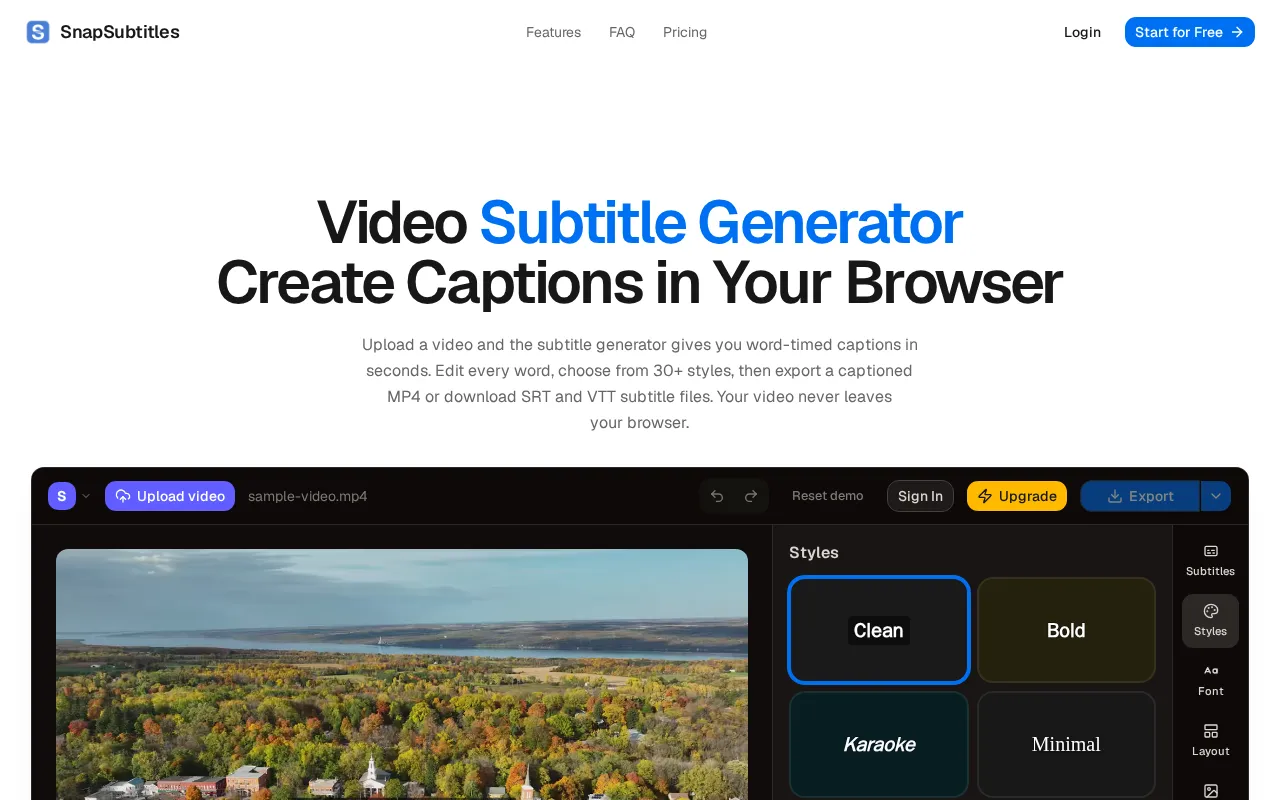 SnapSubtitles — preview screenshot