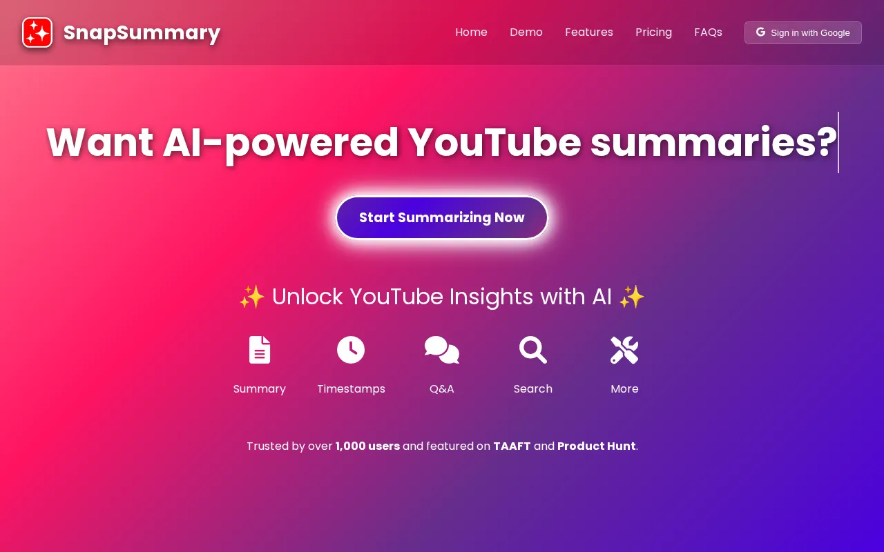 SnapSummary — preview screenshot