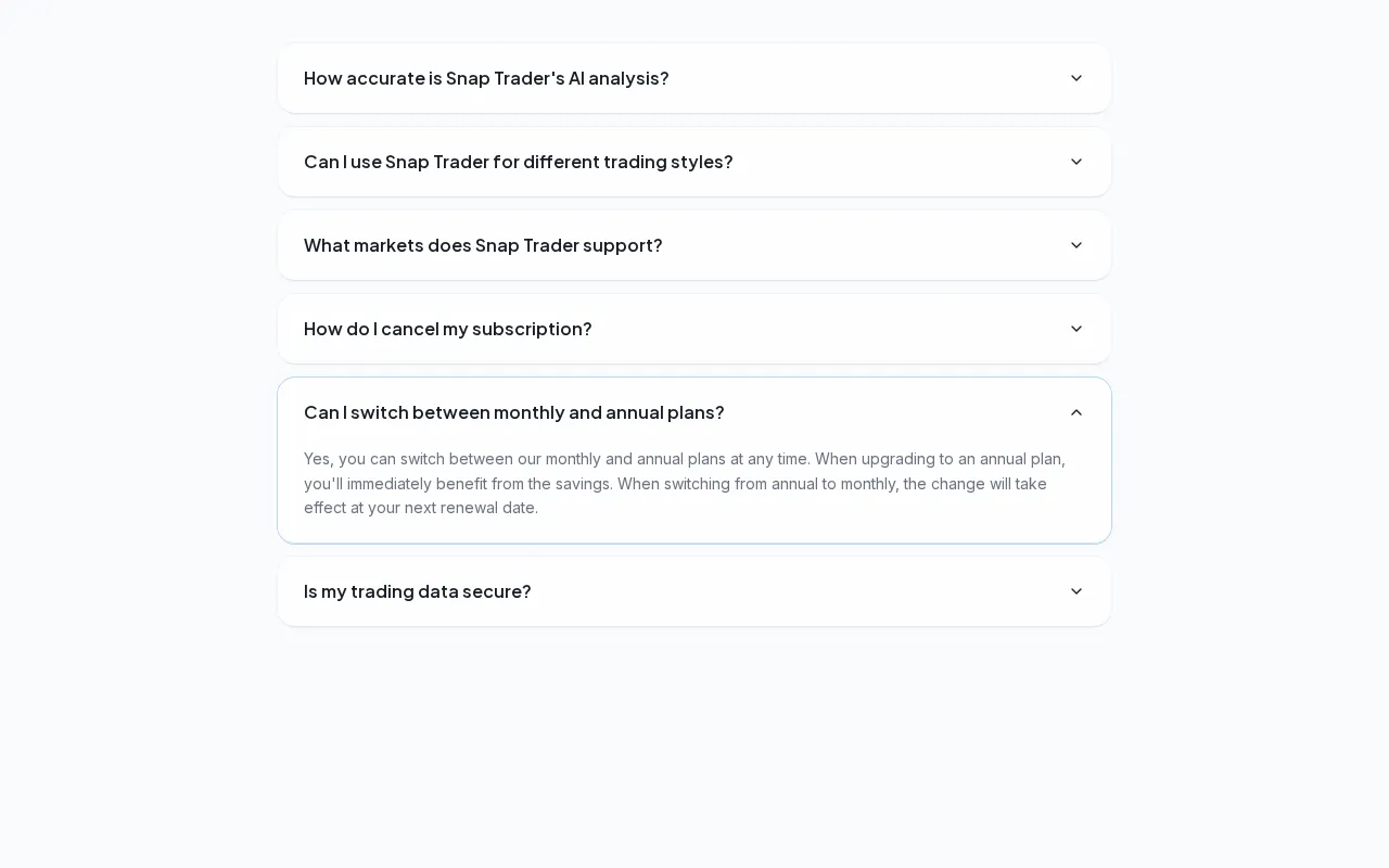 Snaptrader AI — pricing page