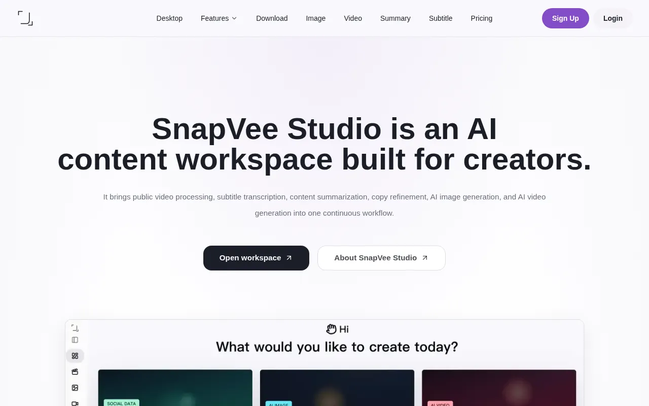 SnapVee Studio — preview screenshot