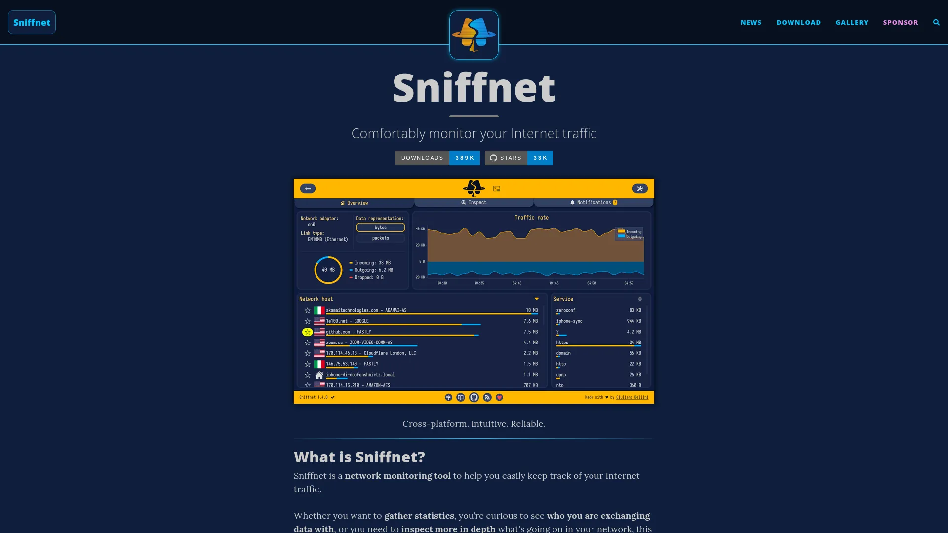 Sniffnet — preview screenshot
