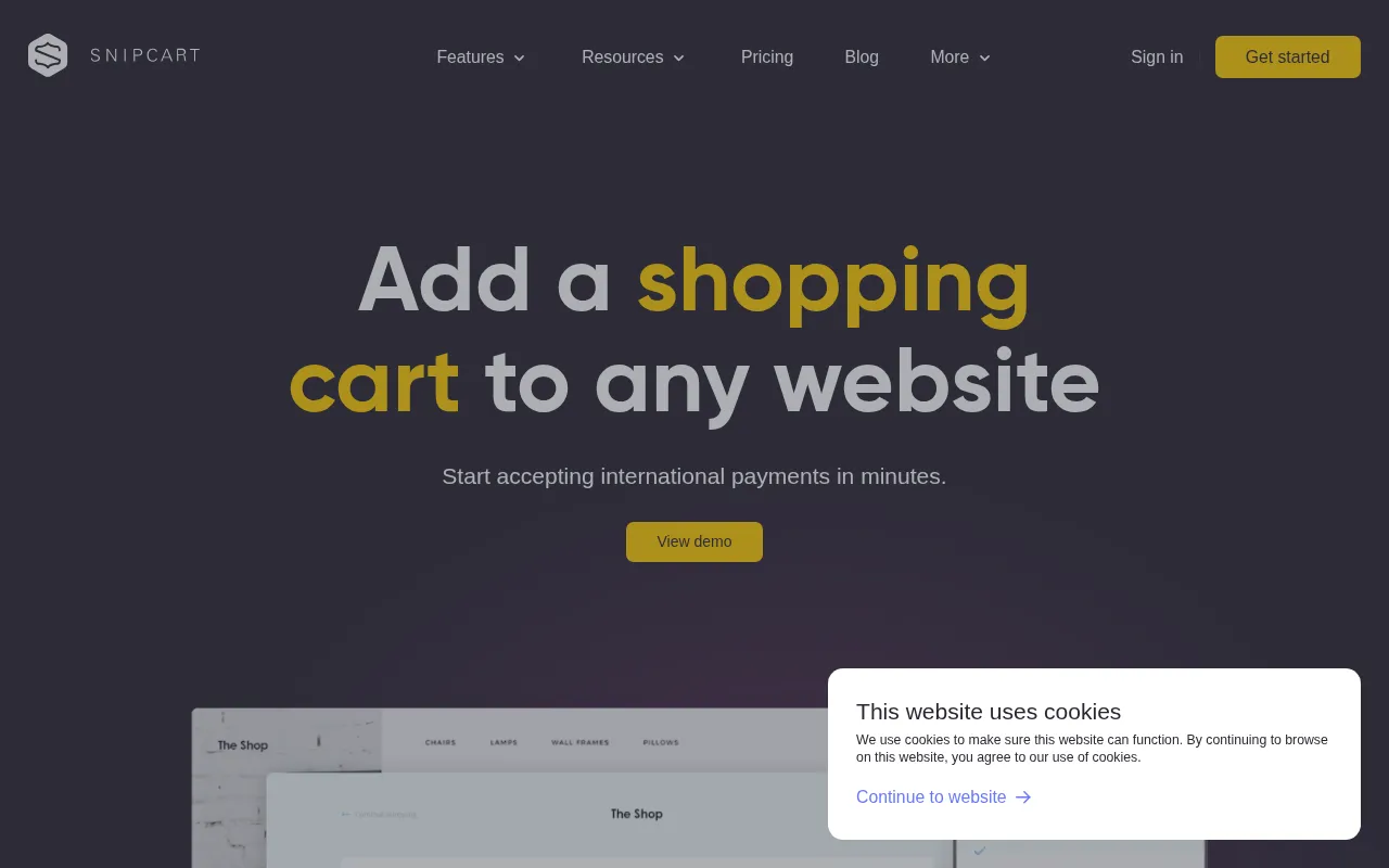 Snipcart — preview screenshot