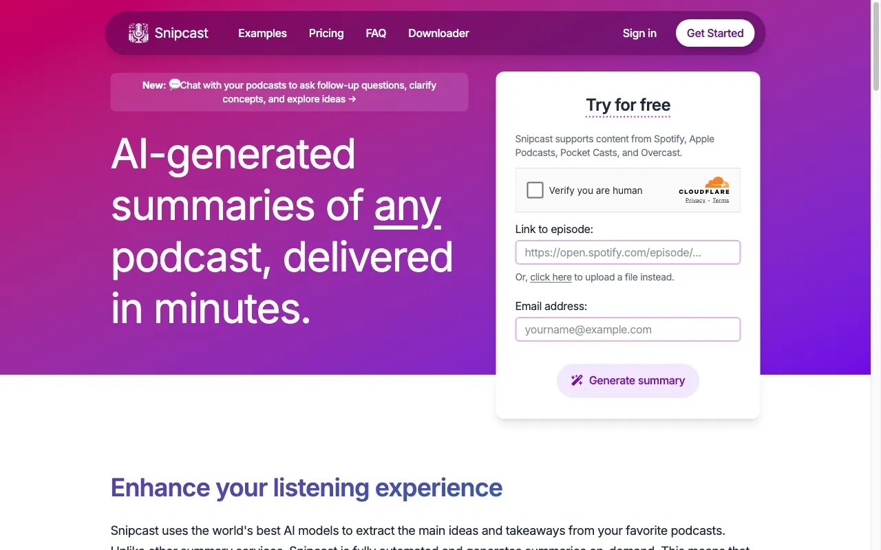 Snipcast — preview screenshot