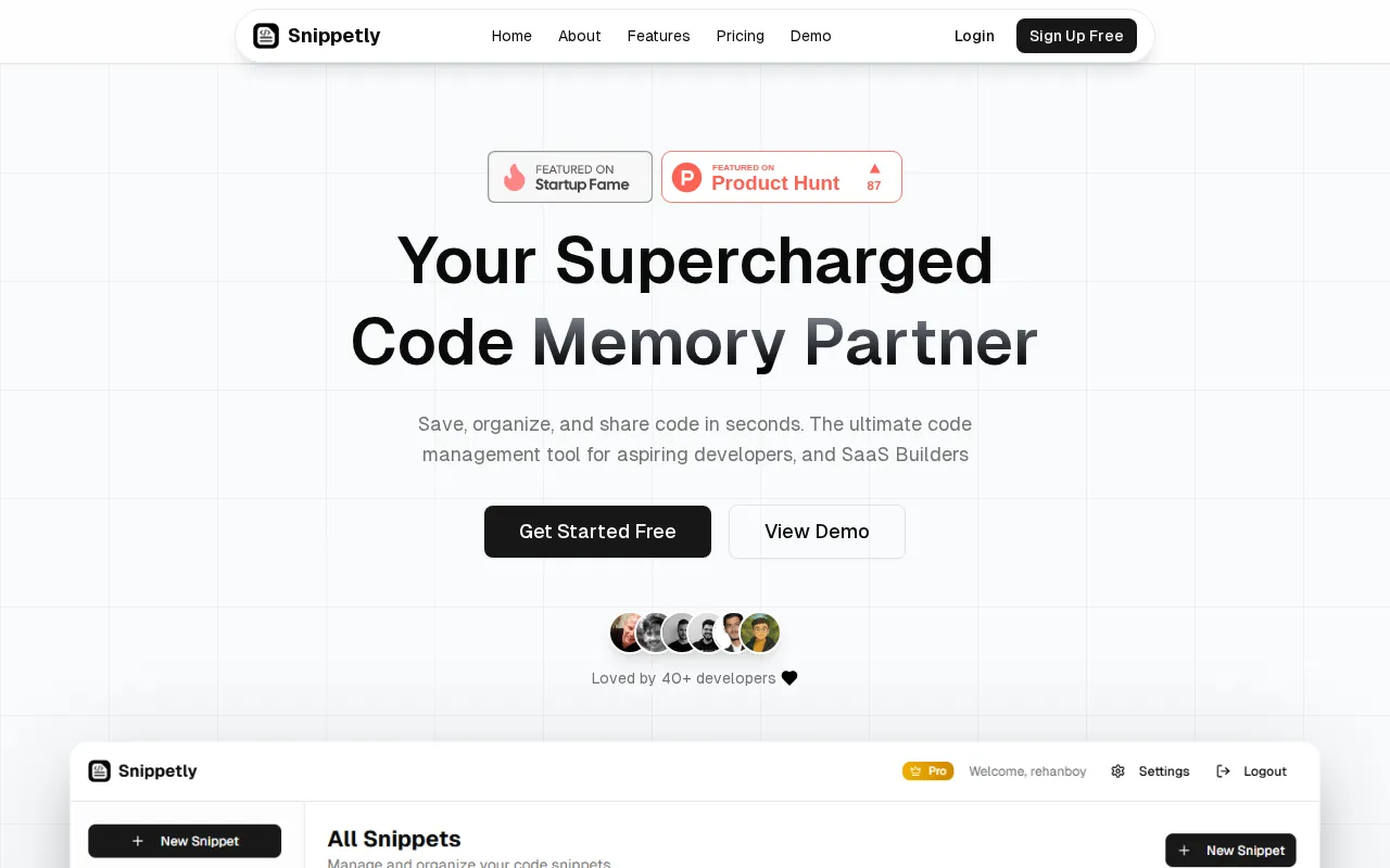 Snippetly — preview screenshot