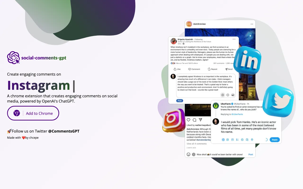 Social Comments GPT for Twitter — preview screenshot