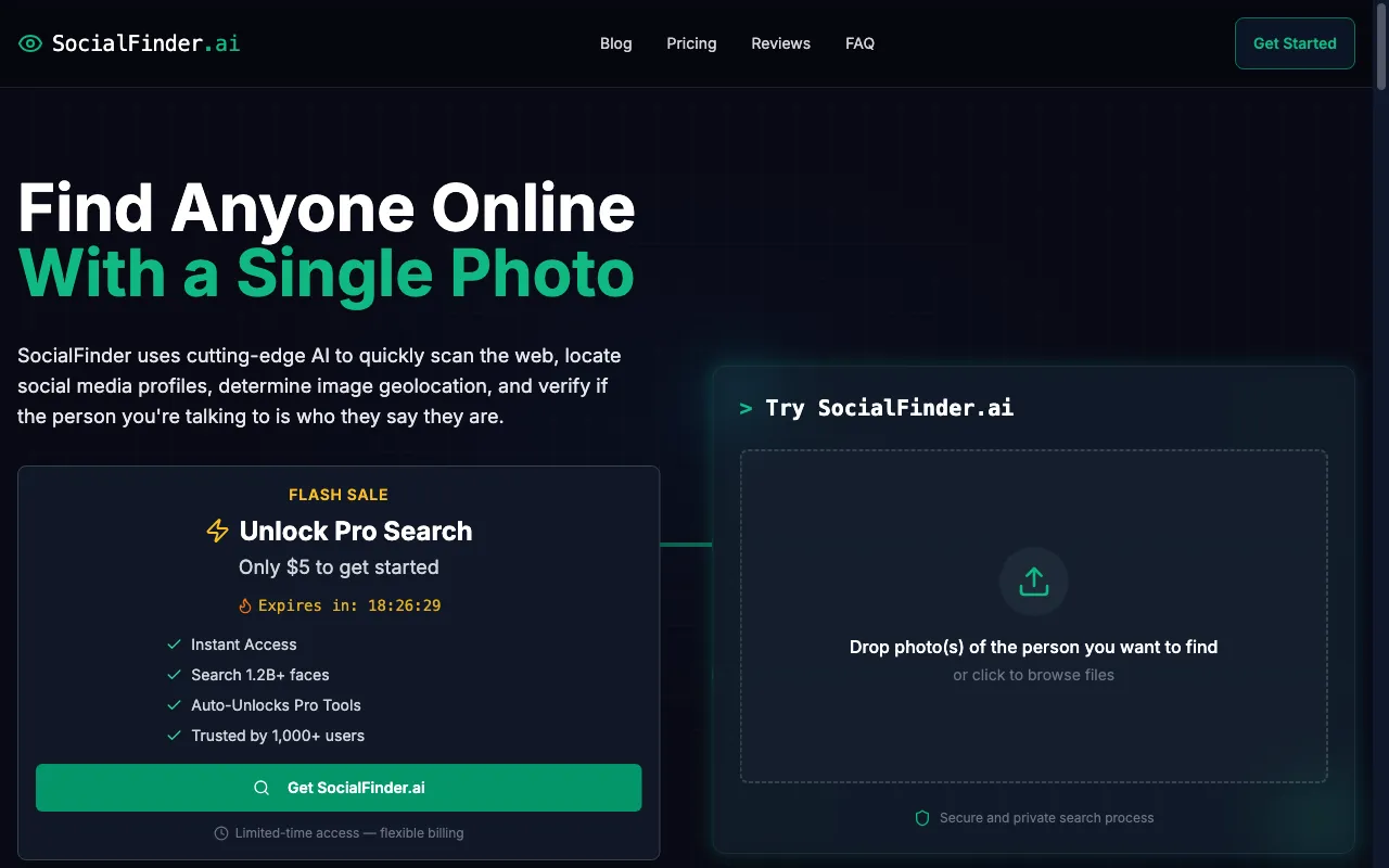 SocialFinder.ai — preview screenshot