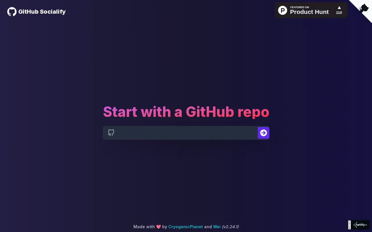 Socialify — preview screenshot
