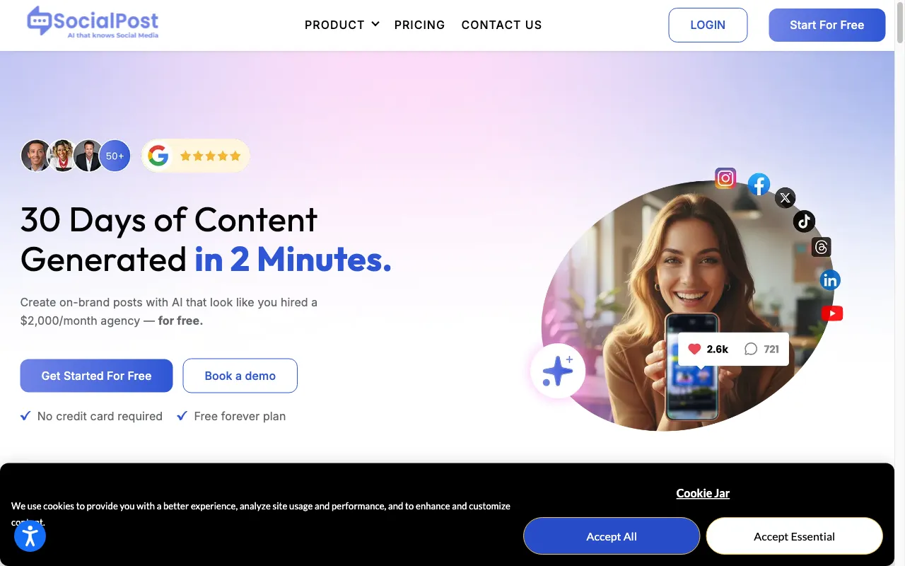 SocialPost.ai — preview screenshot