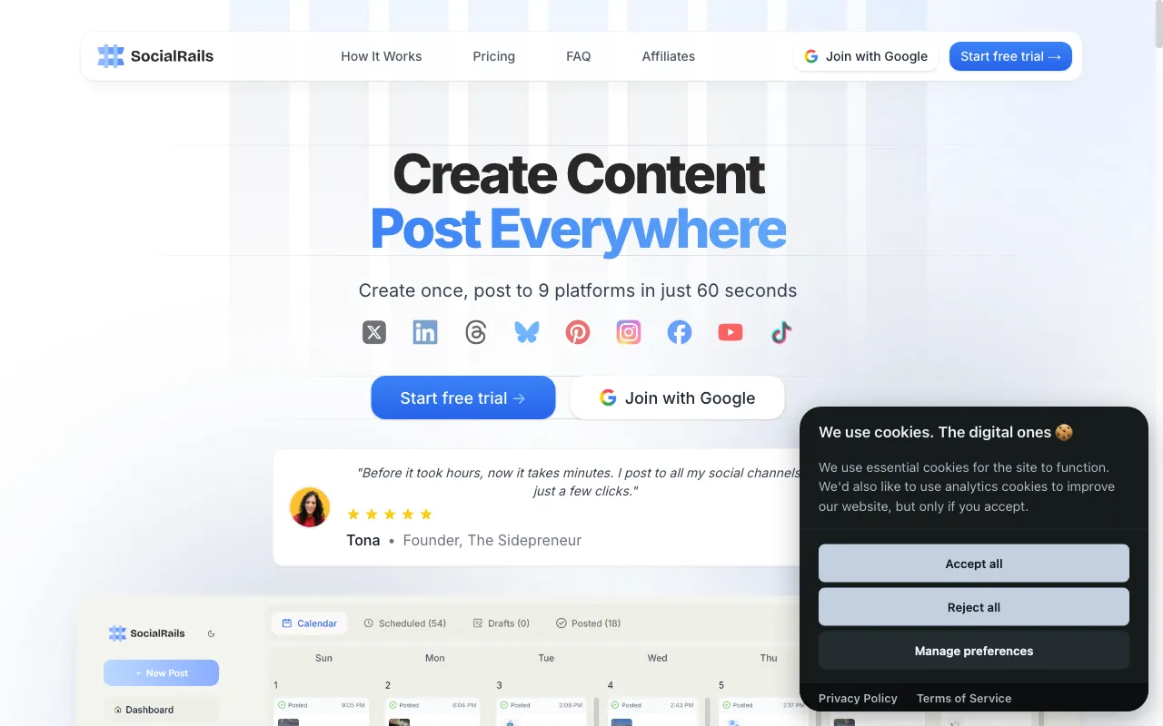SocialRails — preview screenshot