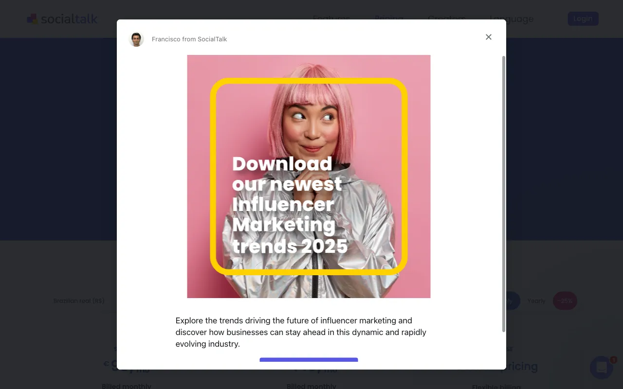 SocialTalk — pricing page
