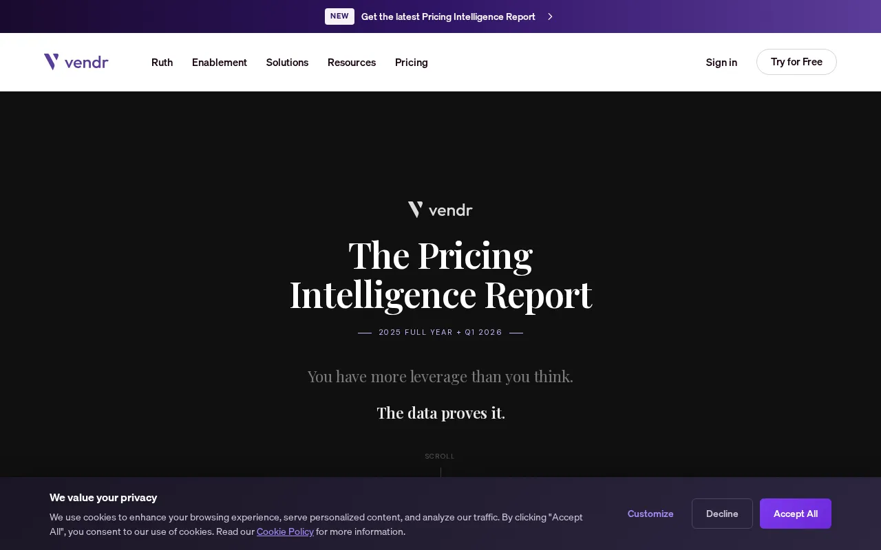 Software Prices by Vendr — pricing page