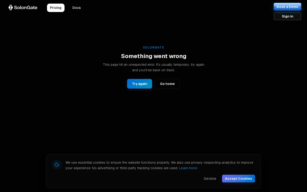 SolonGate — pricing page