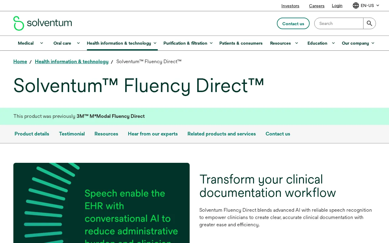 Solventum Fluency Direct — preview screenshot